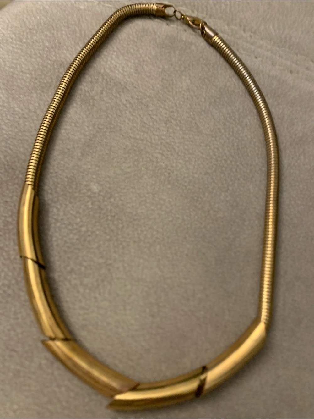 Vintage Gold Tubular Collar Necklace - Women Jewelry